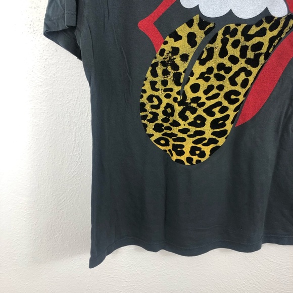 Daydreamer Rolling Stones Leopard Tongue Crewneck Graphic Tee - Picture 4 of 9